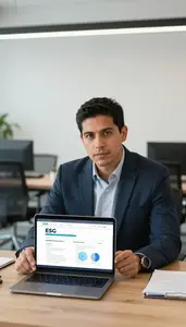 Man Finance Professional Reviewing Impact Measurement Reports