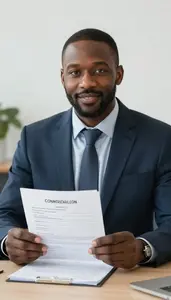 Man Investment Professional Evaluating A Commercial Loan Package