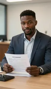 Man Investment Professional Reviewing A Loan Application
