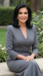 Mexican Woman In Her 40s In Formal Gown Resort Portrait Photography