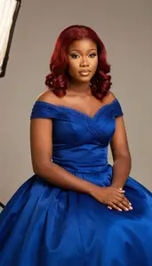 Nigerian Young Woman Ball Gown Fashion At Studio Event Stock Photography