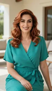 Persian Woman In Wrap Dress Resort Glamour Portrait Photography