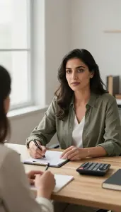 Personal Finance Advisor Creating A Retirement Plan With A Client Stock Photo