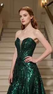 Professional Ball Gown Portrait Light Skinned Woman Gala Shoot