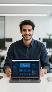 Professional Blockchain Investment Specialist Presenting Fintech Innovation