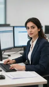 Professional Corporate Finance Manager Evaluating Departmental Spending