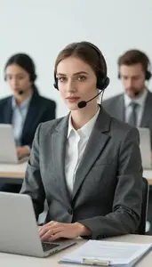 Professional Customer Service Manager Collaborating With Team