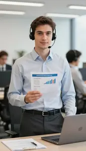 Professional Customer Service Manager Collaborating With Team