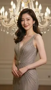 Professional Evening Dress Portrait Japanese Woman Gala Shoot
