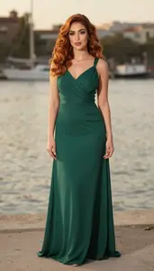 Professional Evening Gown Portrait Persian Woman Sunset Shoot