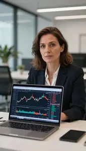 Professional Forex Trader Analyzing Entry And Exit Points