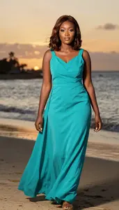 Professional Formal Dress Portrait African Woman Sunset Shoot