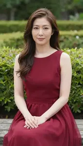 Professional Formal Gown Portrait Japanese Woman Garden Shoot