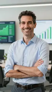 Professional Green Investment Analyst Analyzing Sustainability Metrics