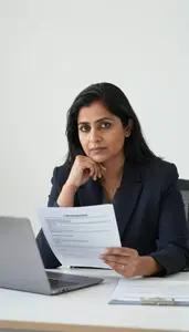 Professional Mortgage Banker Reviewing Mortgage Documents