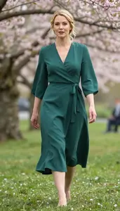 Professional Wrap Dress Portrait British Woman Garden Shoot
