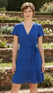 Professional Wrap Dress Portrait Western European Woman Garden Shoot