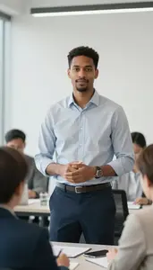 Project Manager Leading Meeting In Corporate Office