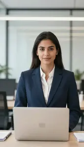 Project Manager Reviewing Documents In Office