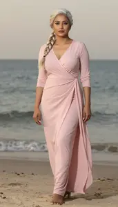 South Asian Woman Late 30s In Wrap Dress Resort Portrait Photography