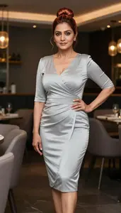 South Asian Woman In Wrap Dress Cocktail Event Glamour Portrait Photography