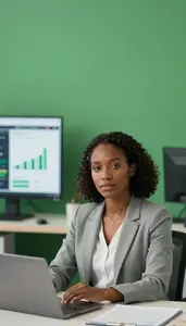 Successful Esg Investment Specialist Researching Climate Conscious Investment