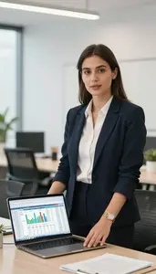 Successful Financial Controller Preparing Board Financial Presentations