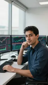 Successful Forex Trader Reviewing Live Market Data Feeds