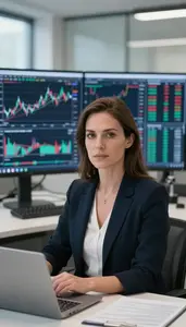 Successful Forex Trader Evaluating Market Volatility