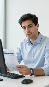 Successful Institutional Investor Reviewing Portfolio Performance Data