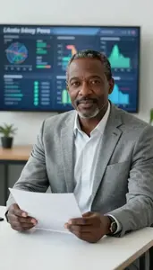 Successful Socially Responsible Investment Advisor Reviewing Renewable Energy