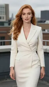 Urban Glamour Portrait Wrap Dress On British Woman Stock Photography