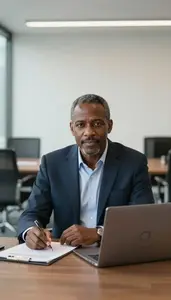 Venture Capitalist Reviewing A Business Plan Stock Photo