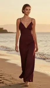 Warm Toned Woman Early 30s In Evening Gown Sunset Portrait Photography