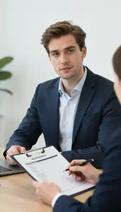 Wealth Manager Consulting With A High Net Worth Client Stock Photo