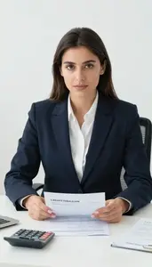 Woman Finance Professional Preparing A Credit Report