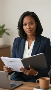 Woman Investment Professional Reviewing Insurance Coverage Needs