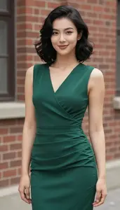 Wrap Dress Fashion Portrait Nordic Woman At Cocktail Event Event