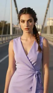Wrap Dress Glamour Photography Mediterranean Woman Portrait At Urban