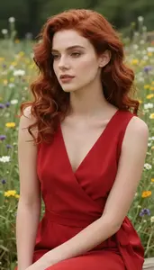 Wrap Dress Glamour Olive Skinned Woman With Finger Waves At Garden