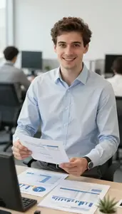Accounting Manager Preparing Financial Reports For Executives Stock Photo