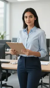Auditor At Work In Modern Office Setting