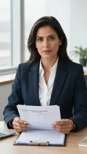 Banking Executive Analyzing Creditworthiness Stock Photo