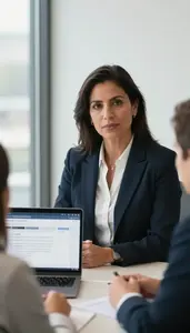 Banking Executive Meeting With A Small Business Owner Stock Photo
