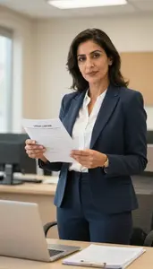 Banking Professional Leading Meeting In Corporate Office