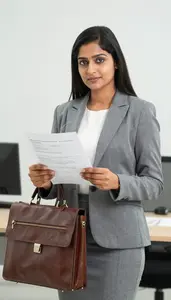 Banking Professional Leading Meeting In Corporate Office