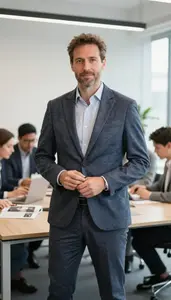 Confident Content Manager In Professional Setting