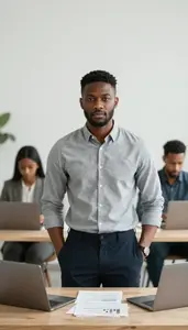 Content Manager At Desk In Modern Office