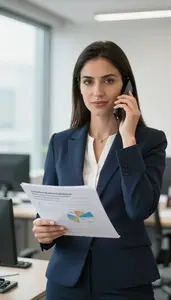 Customer Service Manager At Desk In Modern Office