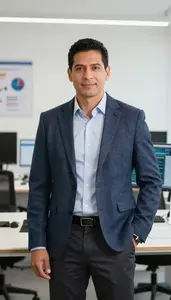 Data Scientist At Work In Modern Office Setting